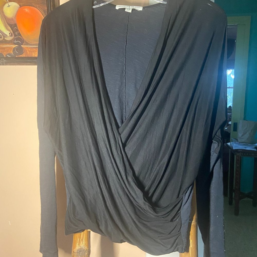 Burning Torch Classic Black Surplice Top XS